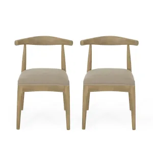 Covey Mid Century Modern Fabric Upholstered Wood Dining Chairs, Set of 2 dining table set, 6-piece dining set