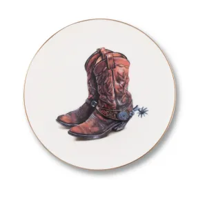 Cowboy Boots Bone China Plate toilet seat cover, slow close seat