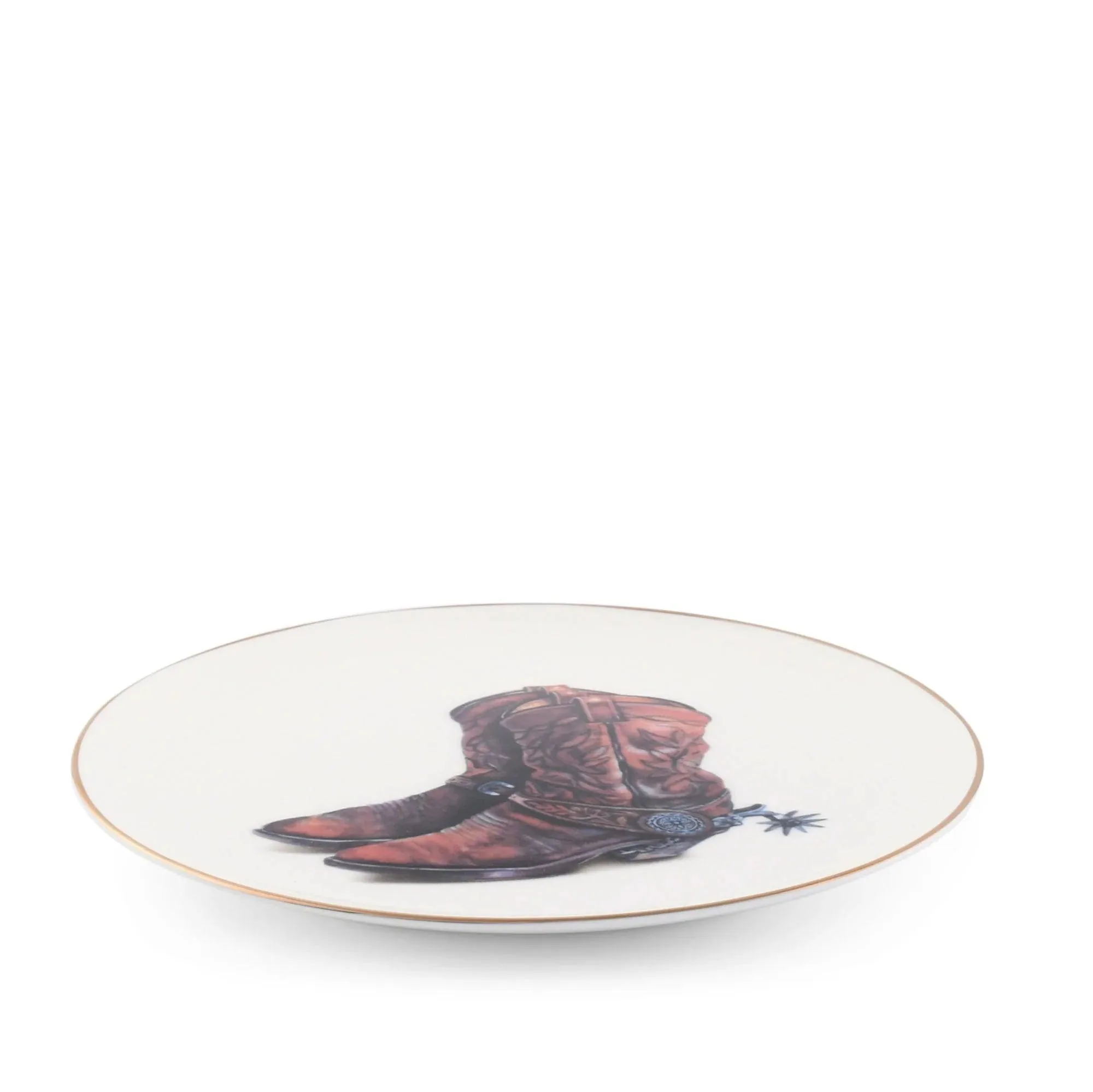 Cowboy Boots Bone China Plate