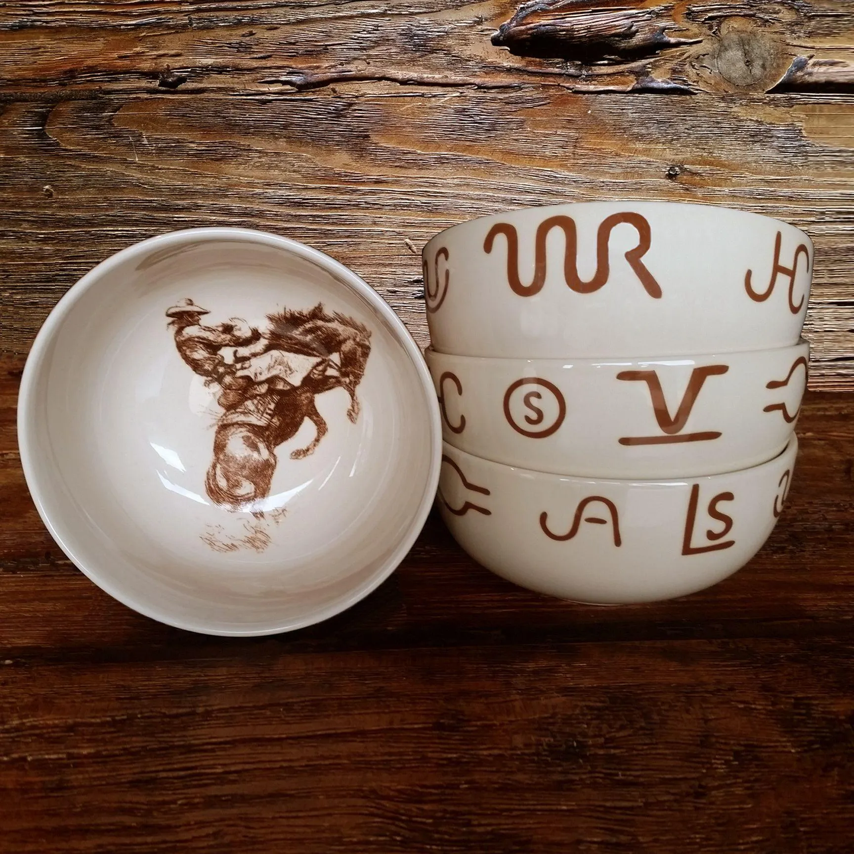 Cowboy Bronc & Brands Bowls