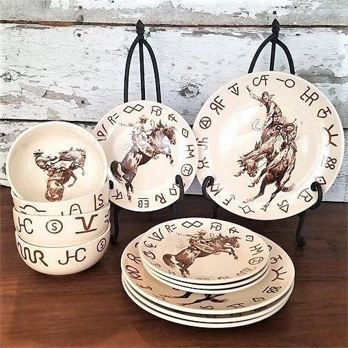 Cowboy Bronc & Brands Dinnerware toilet seat cover, slow close seat