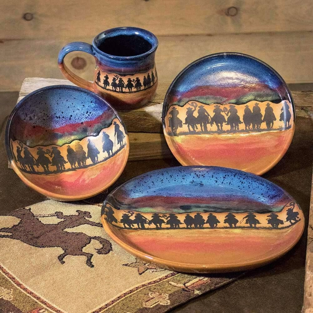 Cowboy Posse 8 oz Stoneware Creamer Pitcher