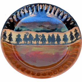 Cowboy Posse Ceramic Fluted Pie Pan baking dish, nonstick cookware