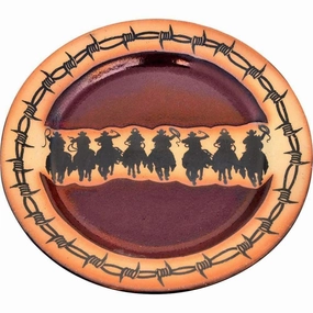 Cowboy Posse Horses Round Platter toilet seat cover, slow close seat