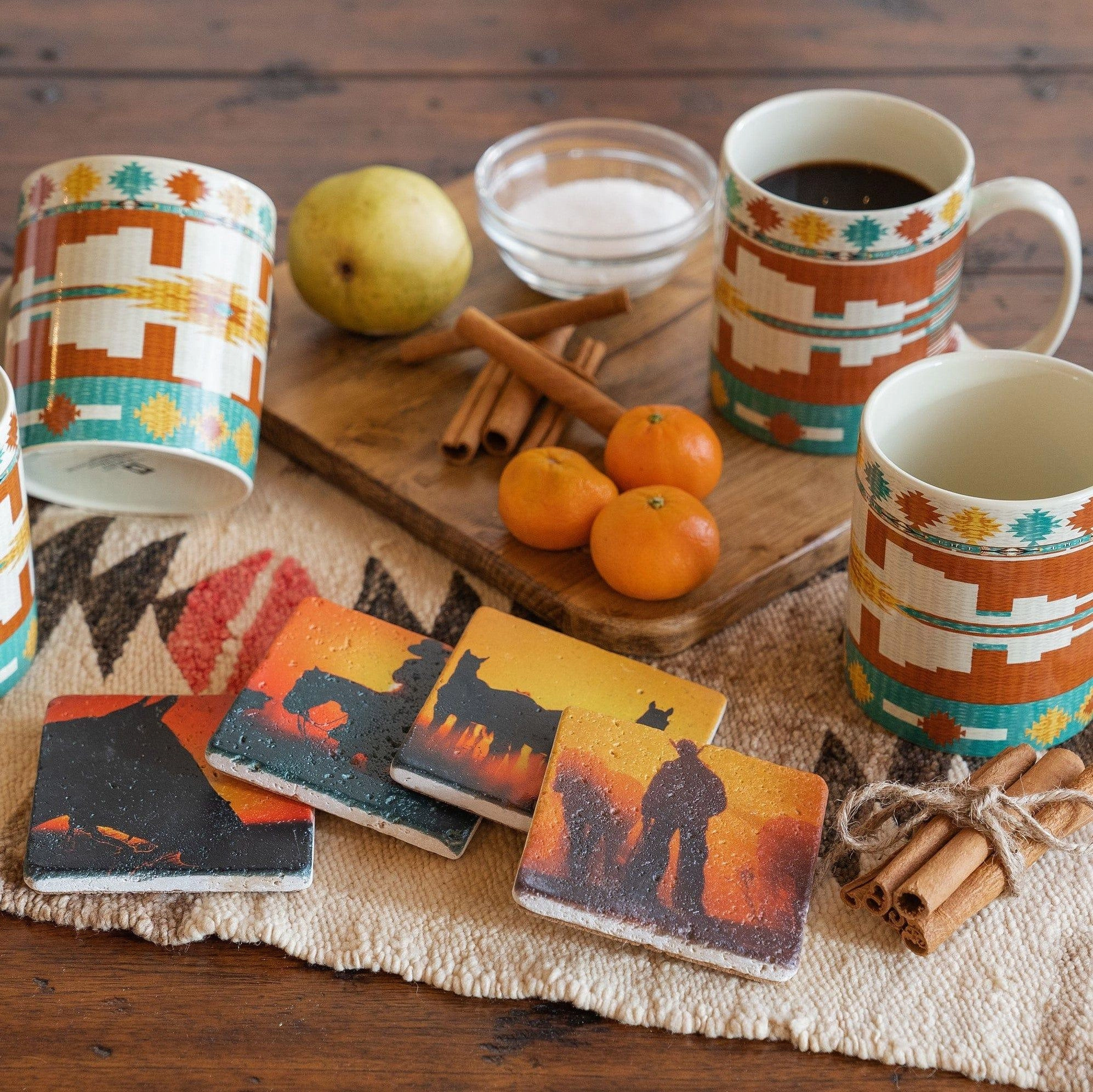Cowboy Sunset Coaster Set