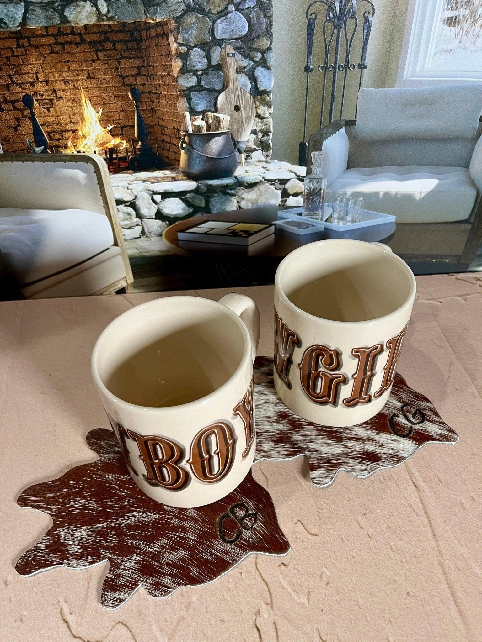 Cowgirl & Cowboy Coffee Mugs