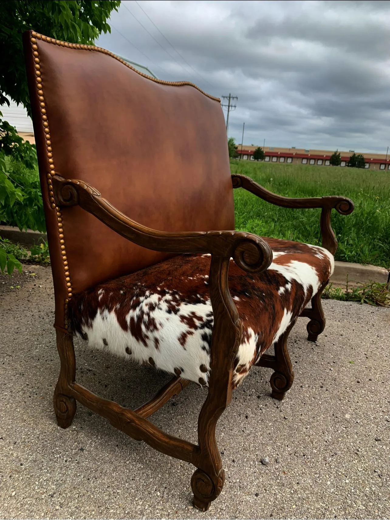 Cowhide & Leather Regency Settee Love Seat euro sham, pillow shams
