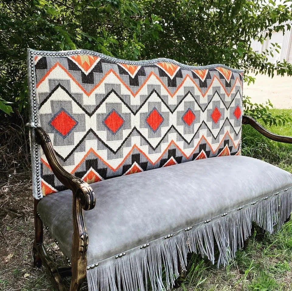 Cowhide & Leather Regency Settee Love Seat