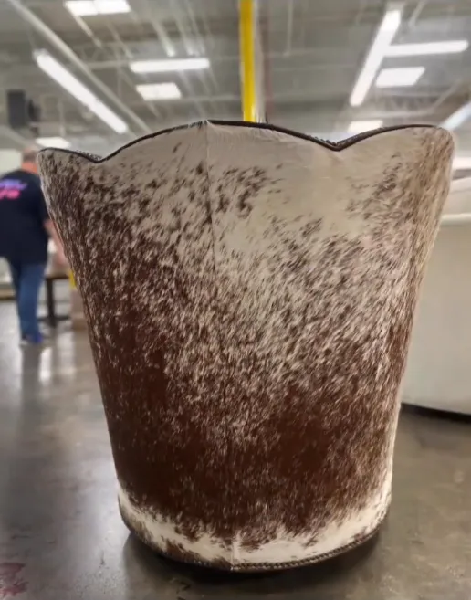 Cowhide & Leather Swivel Chair