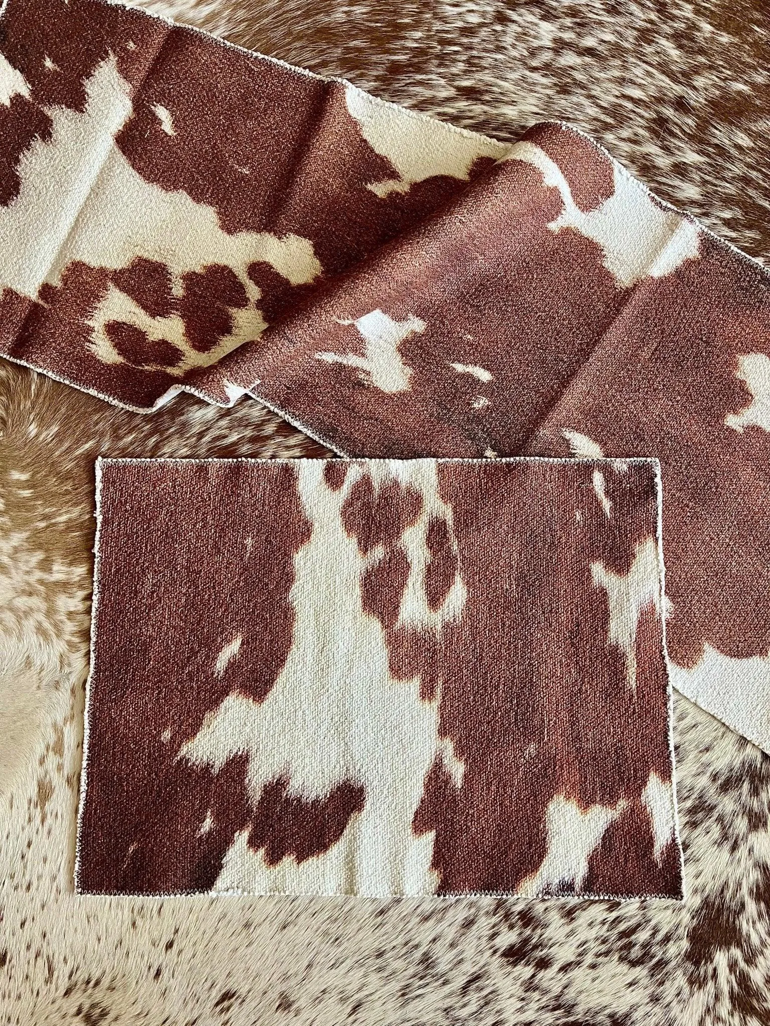 Cowhide Print Table Linens
