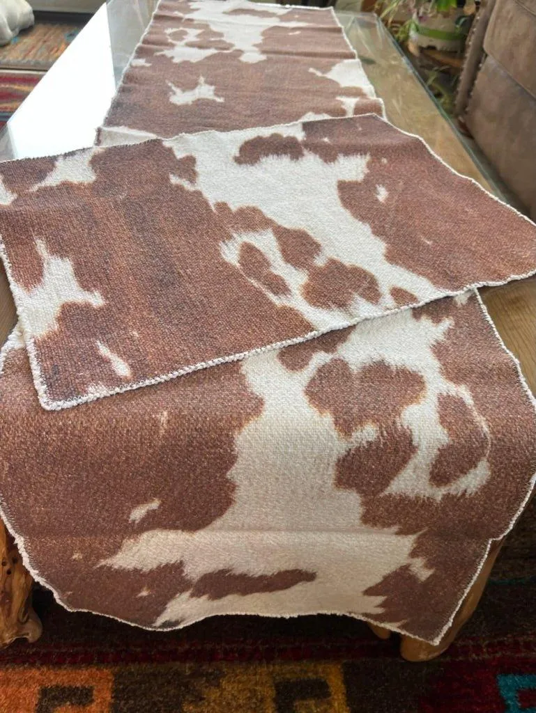Cowhide Print Table Linens