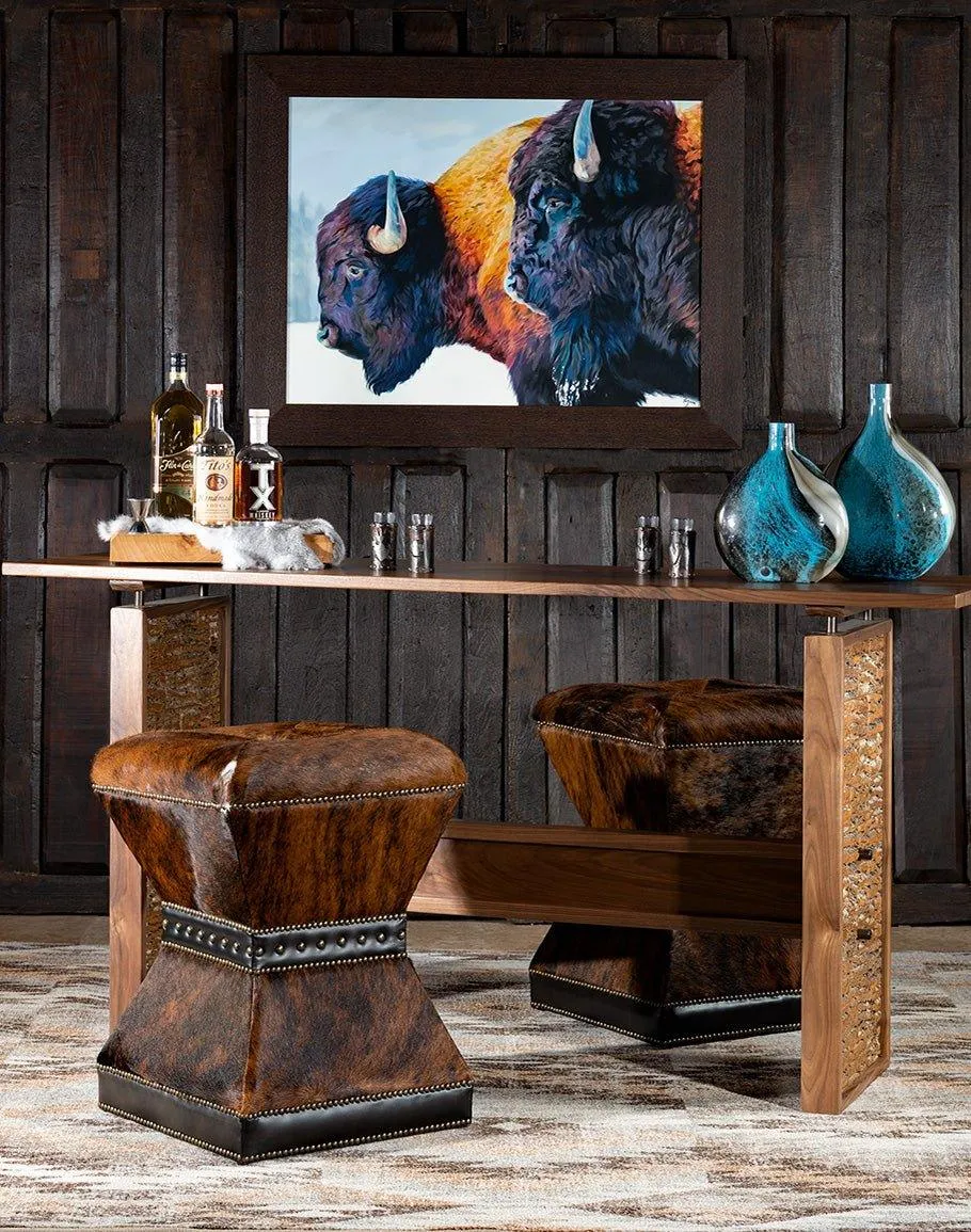 Cowhide Remington Counter Stools