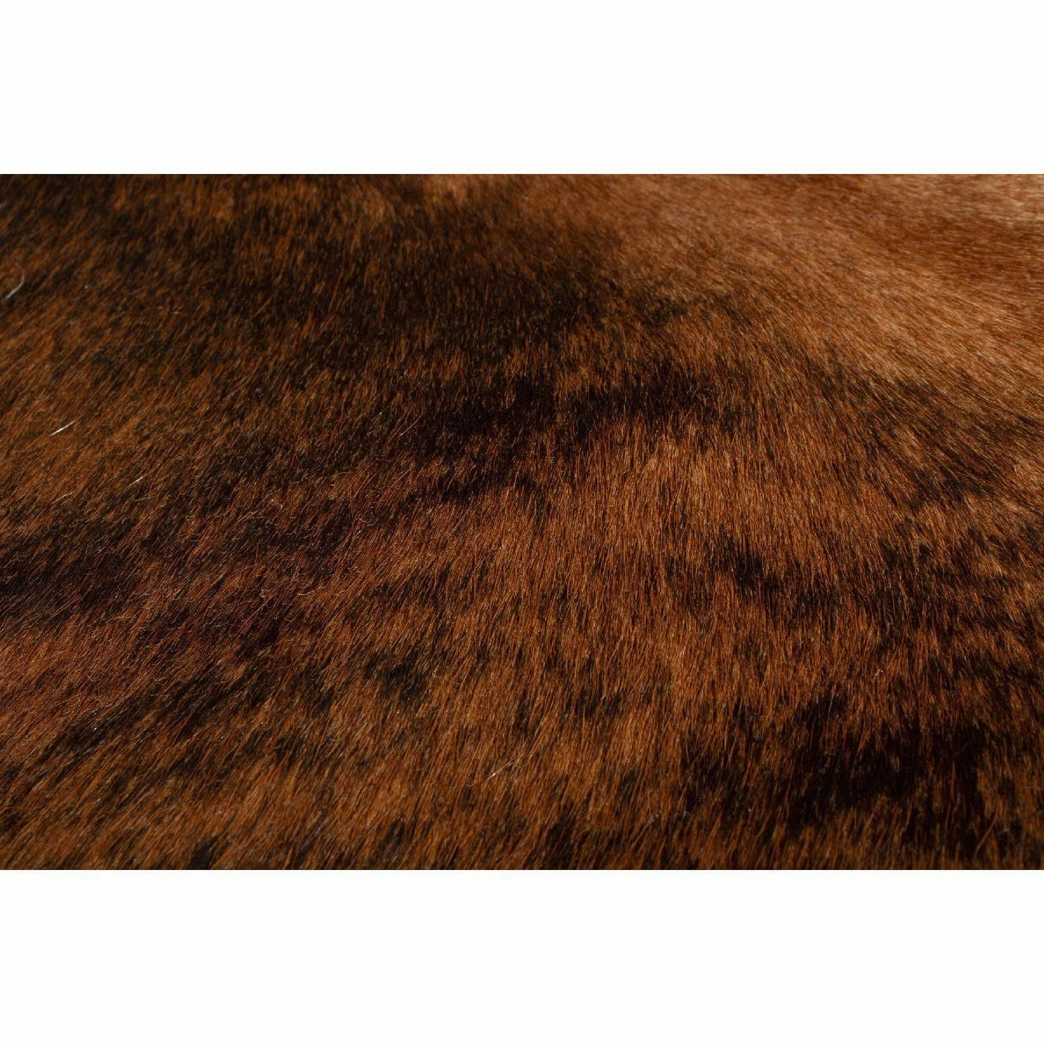 Cowhide Ottoman with Leather Top