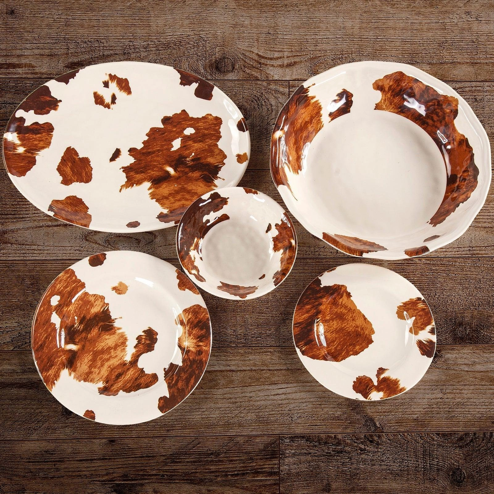 Cowhide Print Melamine Serving Bowl