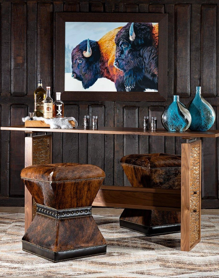Cowhide Remington Counter Stools