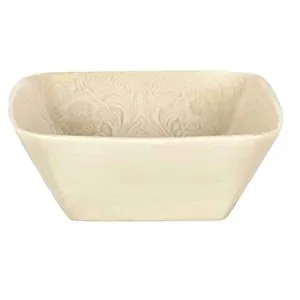 Cream Embossed Square Western Serving Bowls shower curtain, waterproof liner