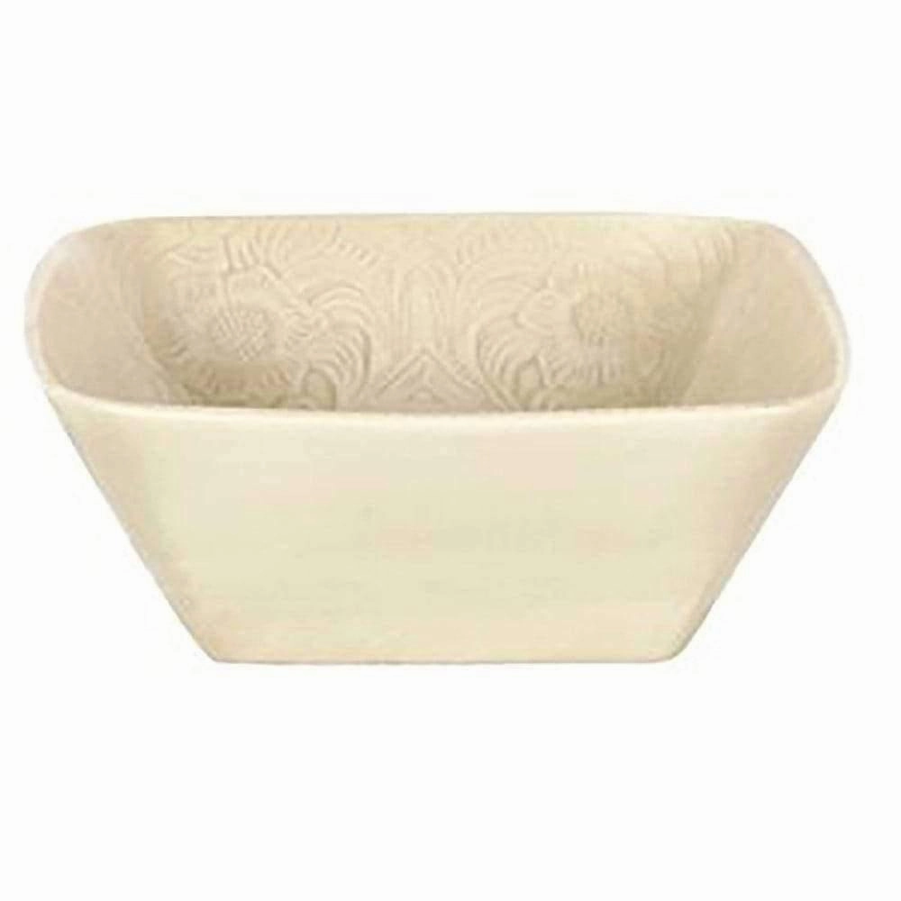 Cream Floral Embossed Western Serving Plate