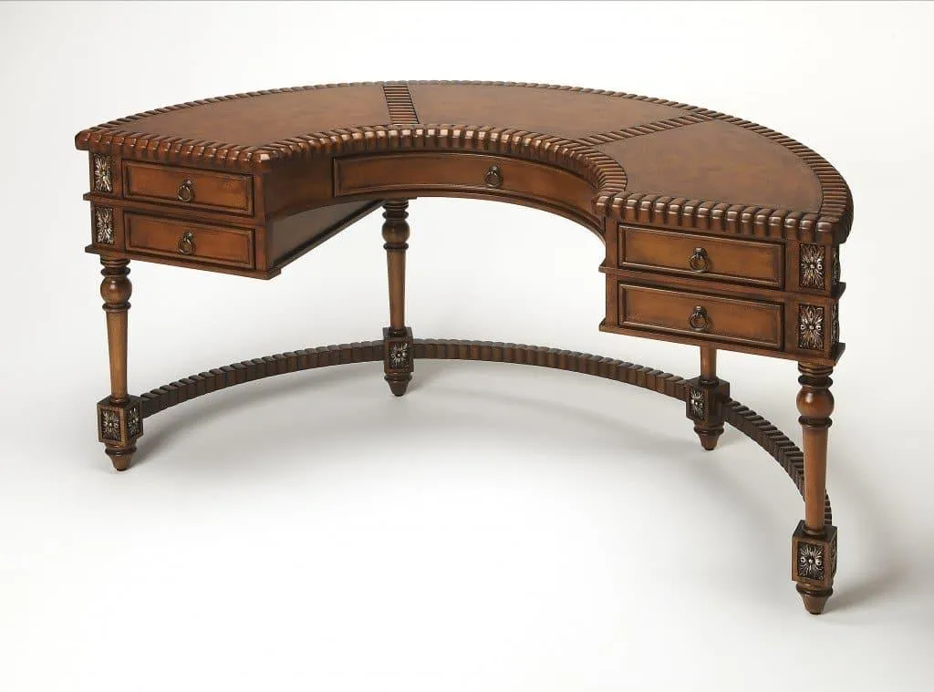 Crescent Shape Hand Carved Desk