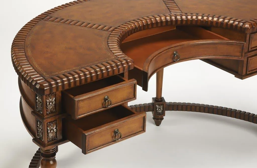 Crescent Shape Hand Carved Desk