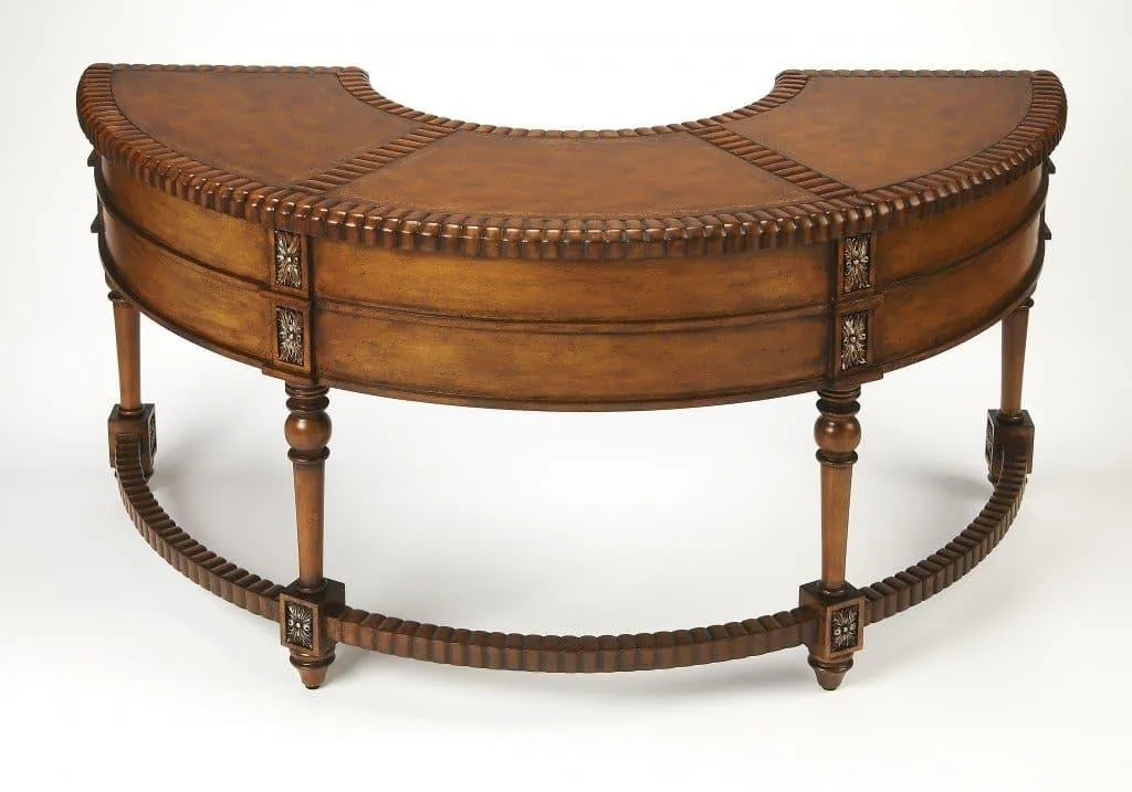Crescent Shape Hand Carved Desk