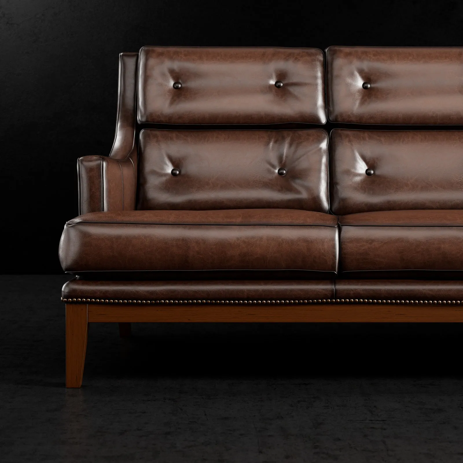 Custom Hasselback Sauvage Luxury Leather Sofa vanity mirror, wall mirror