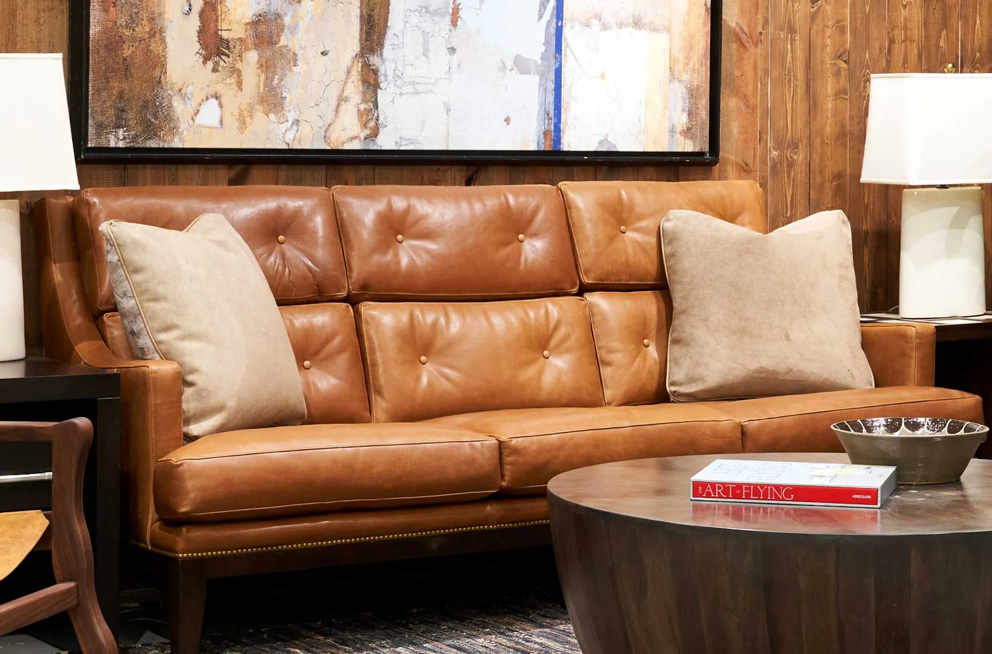 Custom Hasselback Sauvage Luxury Leather Sofa
