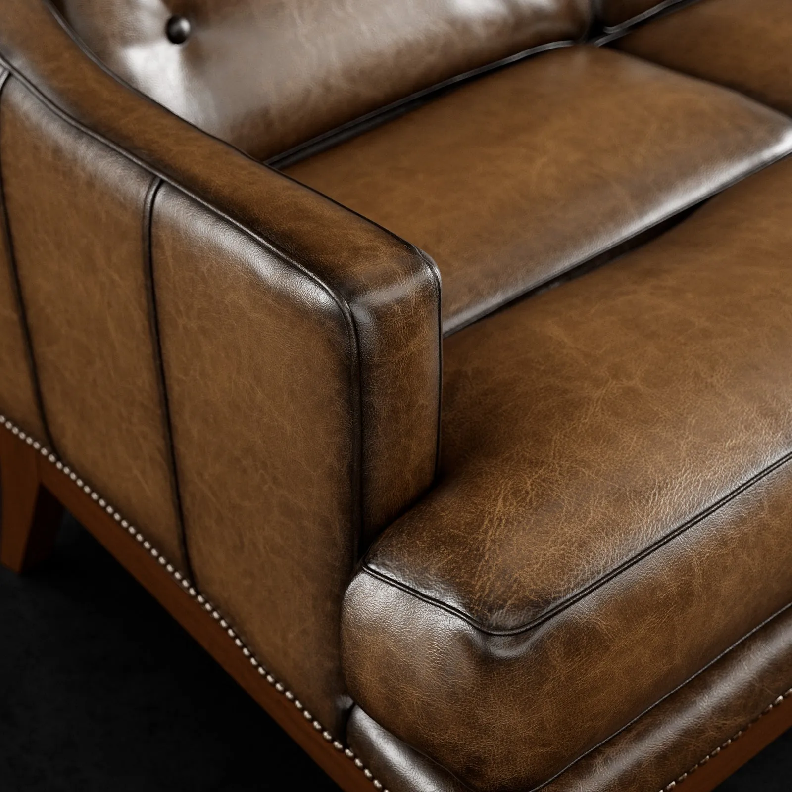 Custom Hasselback Sauvage Luxury Leather Sofa