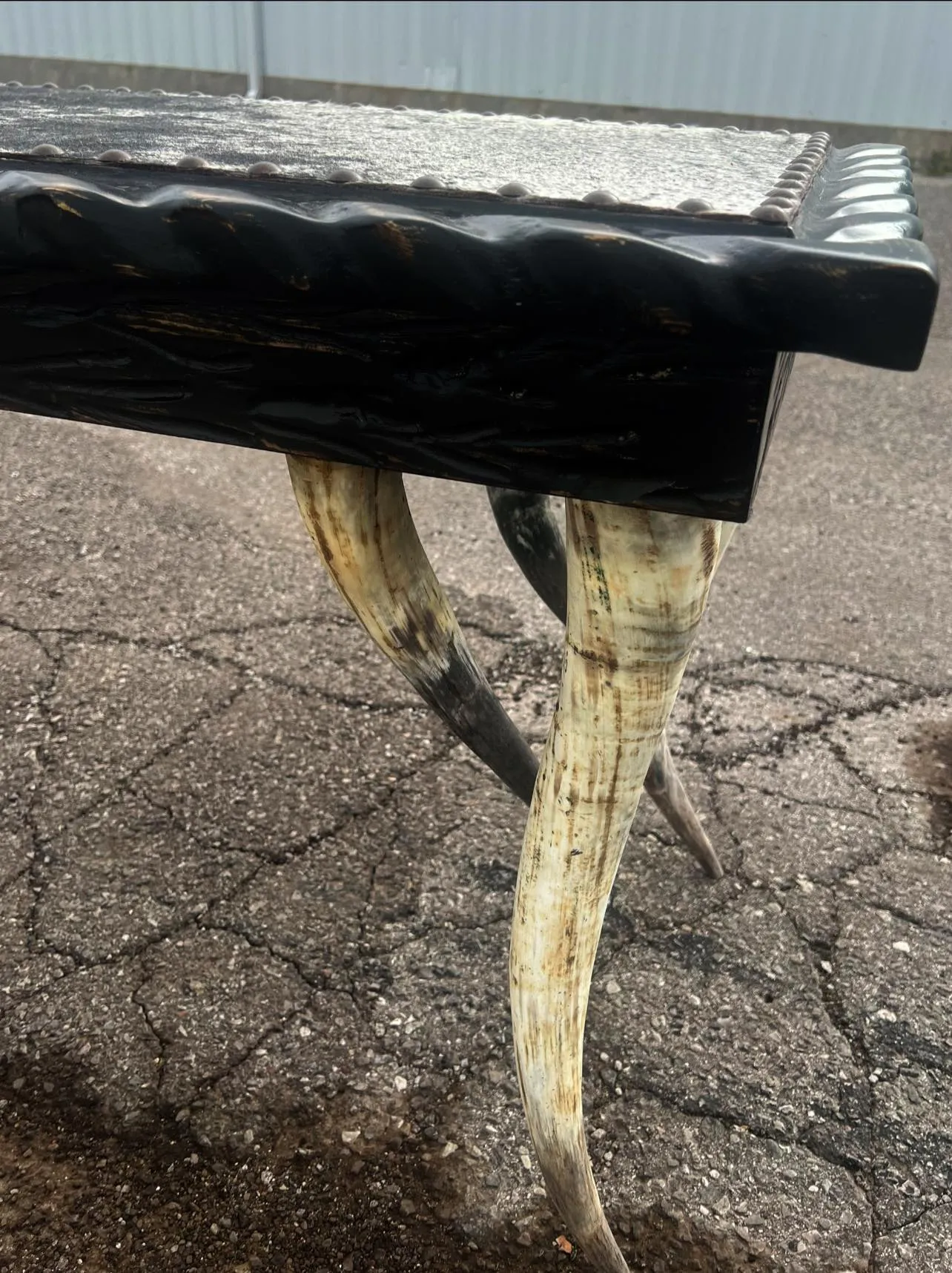 Custom Horn Leg Western Sofa Table