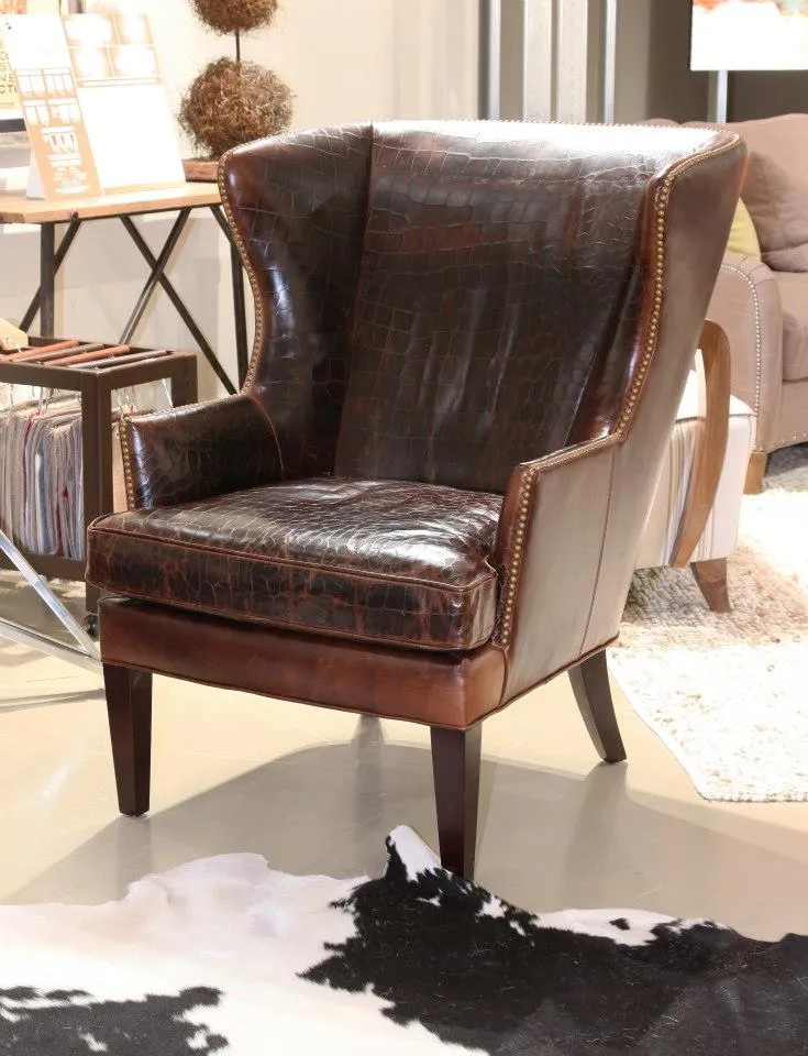 Custom Stamped Leather Accent Chair vanity mirror, wall mirror