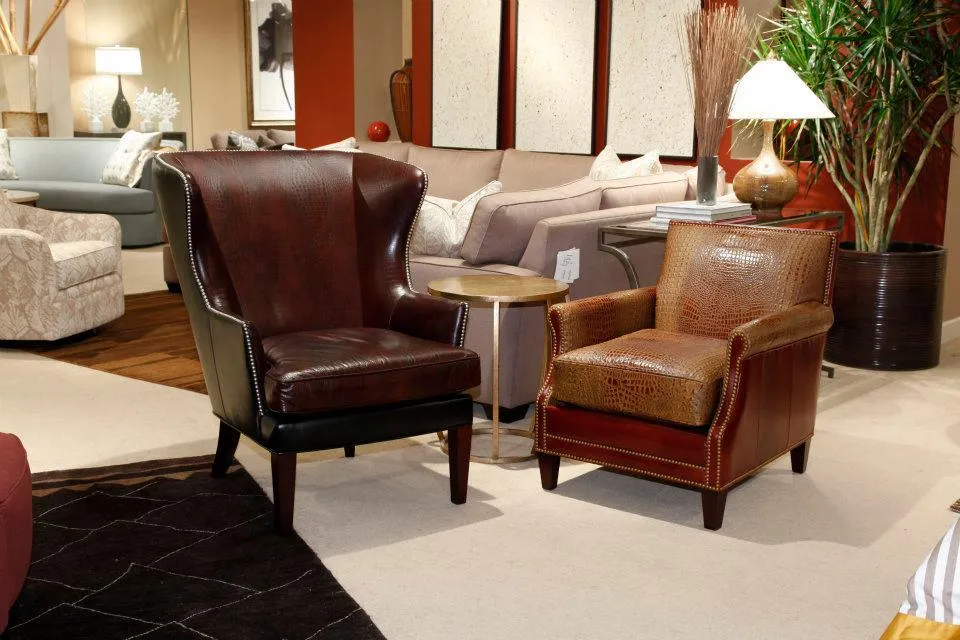Custom Stamped Leather Accent Chair