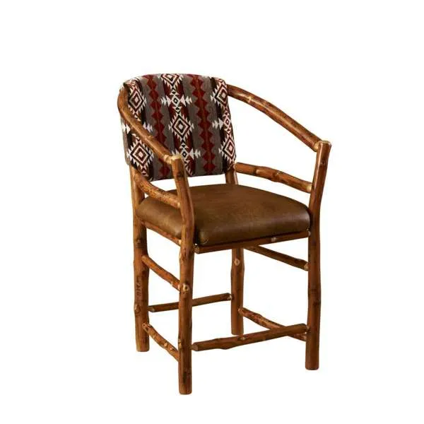 Custom Upholstered Hickory Bar & Counter Chairs