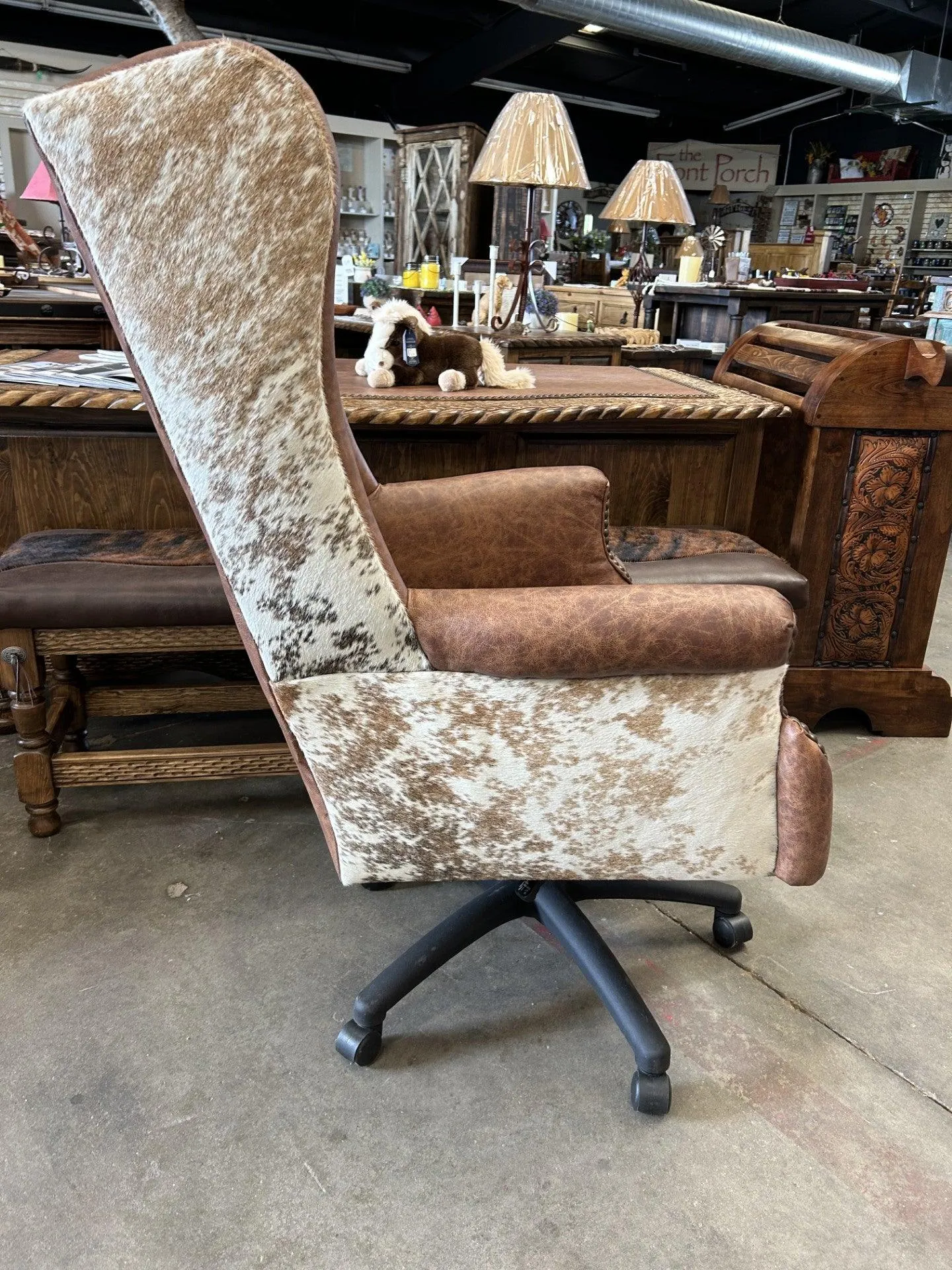 Custom Wingback Western Desk Chair