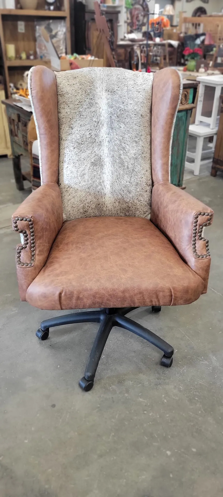 Custom Wingback Western Desk Chair