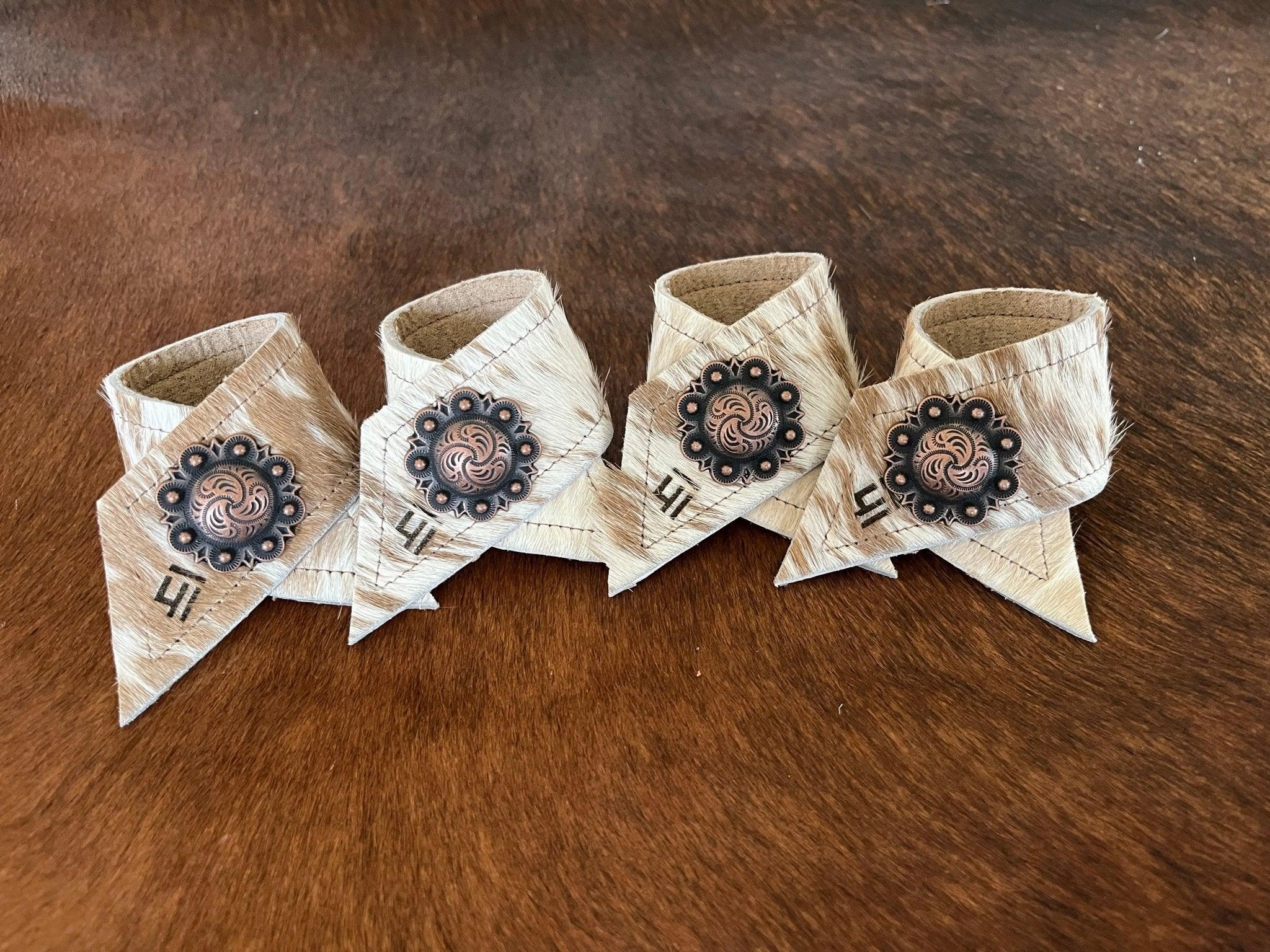 Custom Cowhide Branded Napkin Rings