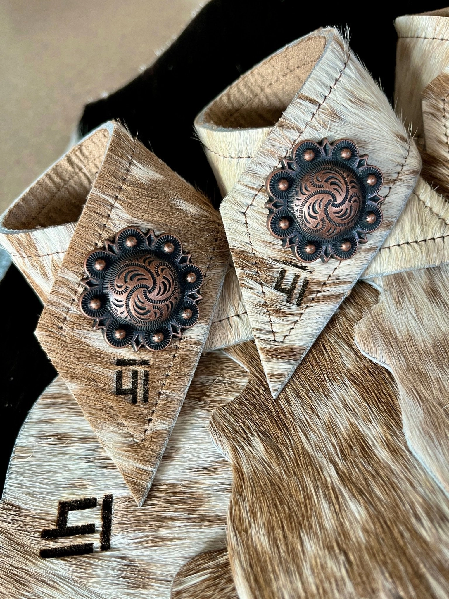 Custom Cowhide Branded Napkin Rings