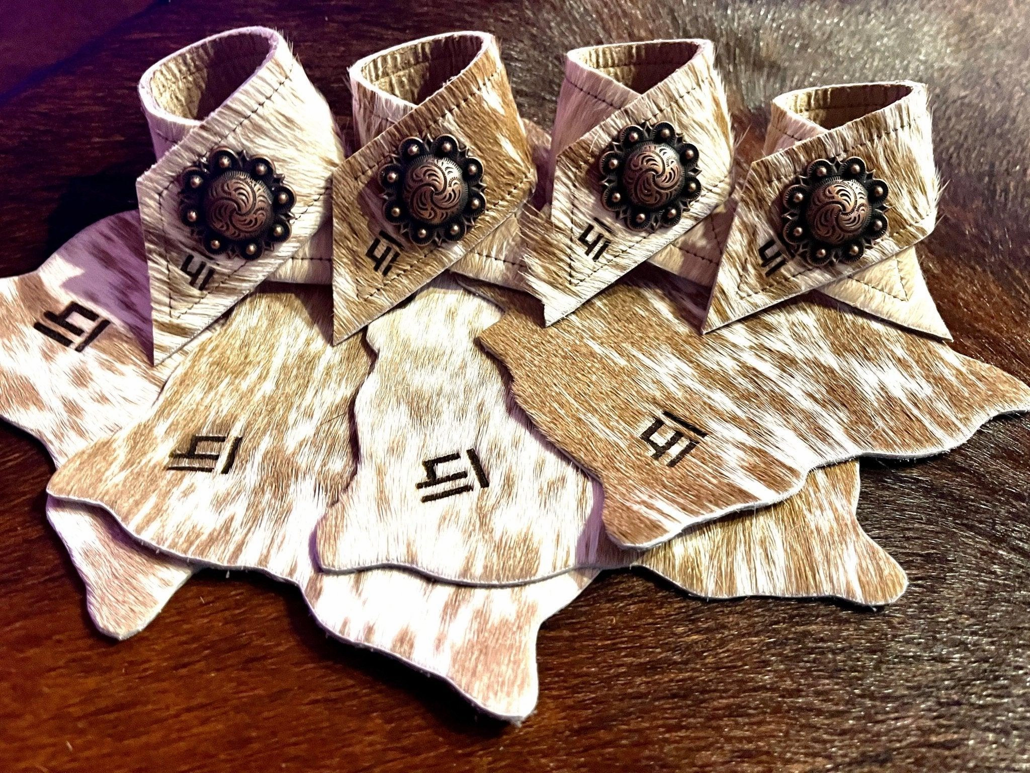 Custom Cowhide Branded Napkin Rings