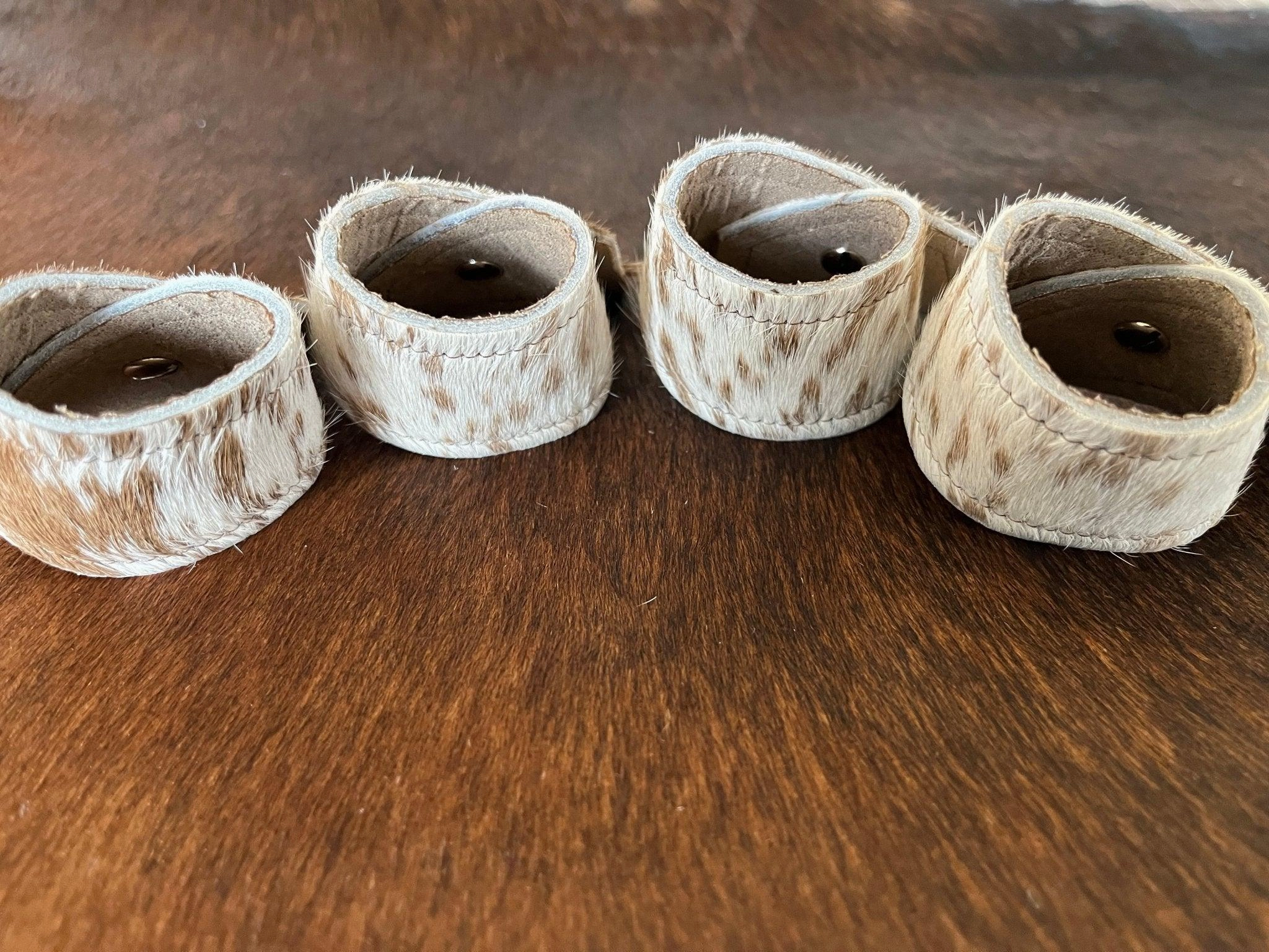 Custom Cowhide Branded Napkin Rings