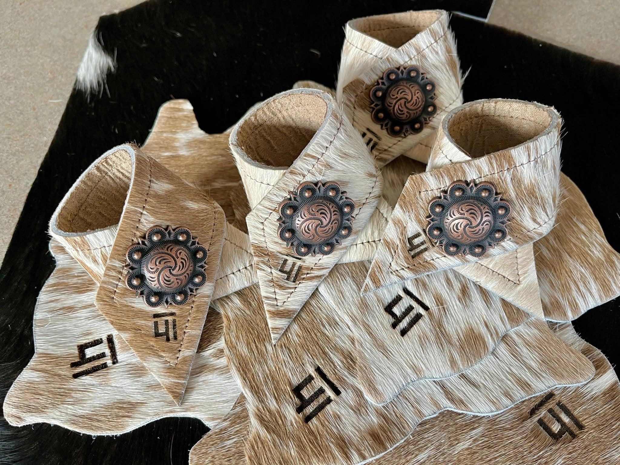 Custom Cowhide Branded Napkin Rings