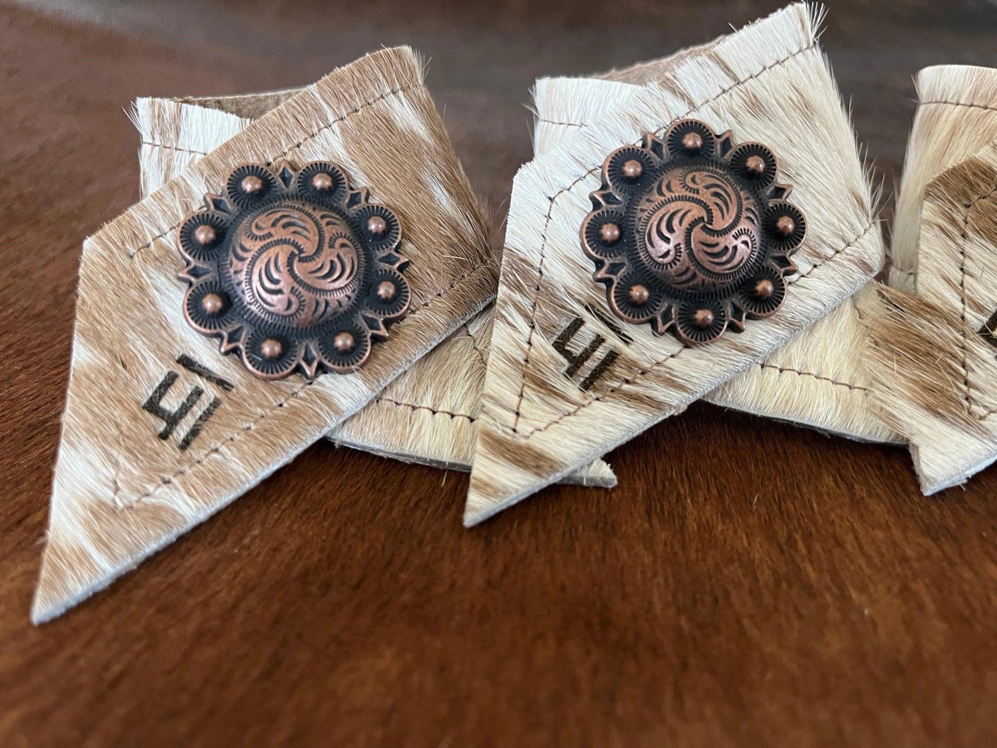 Custom Cowhide Branded Napkin Rings