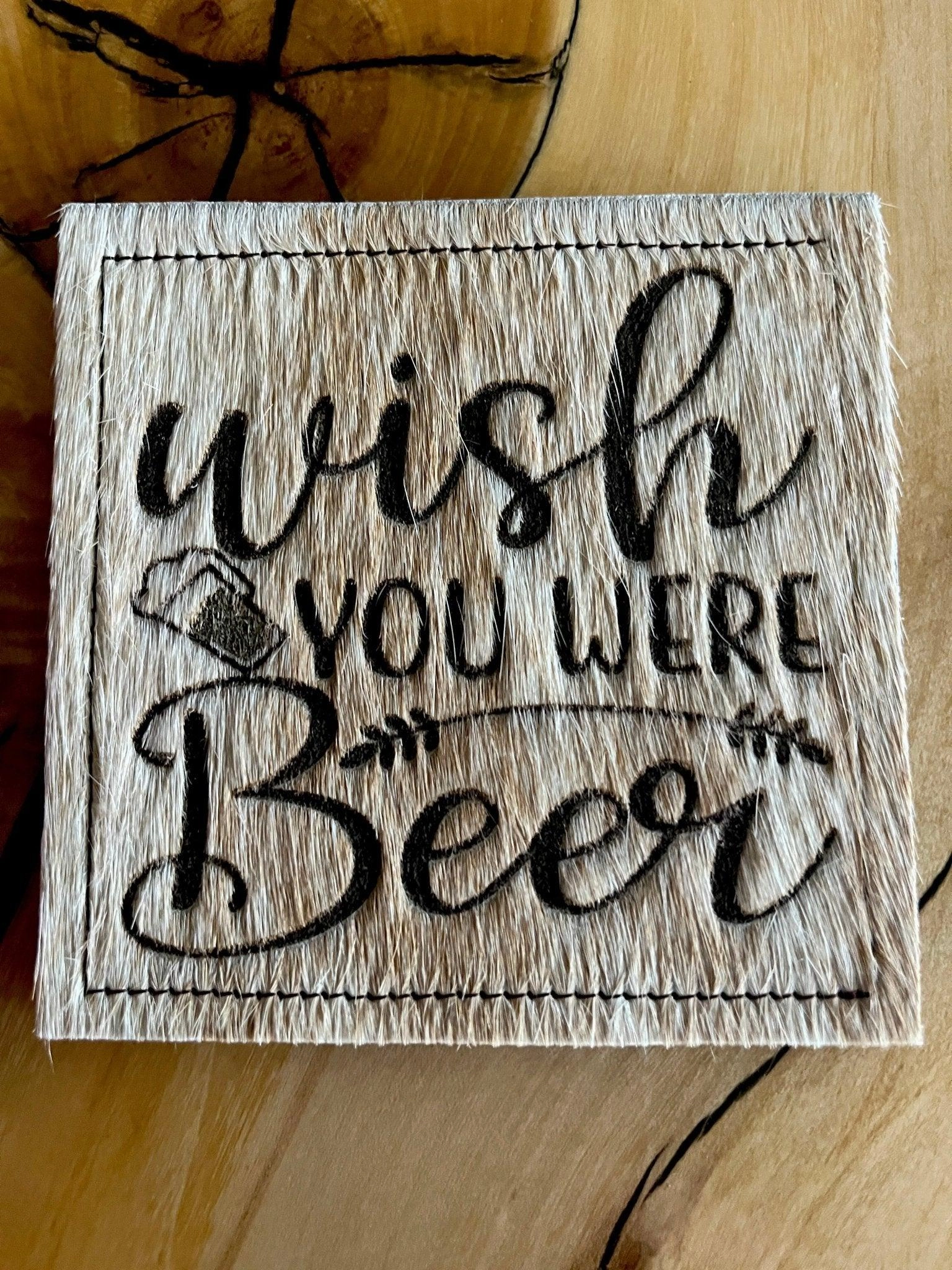 Custom Lasered Cowhide Coasters