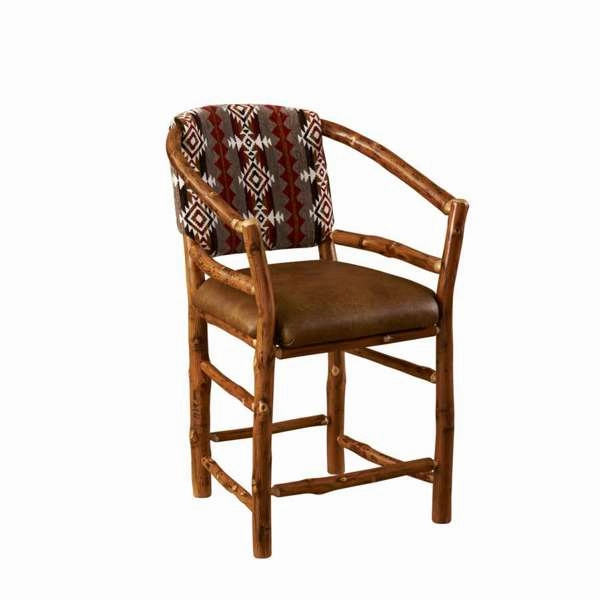 Custom Upholstered Hickory Bar & Counter Chairs