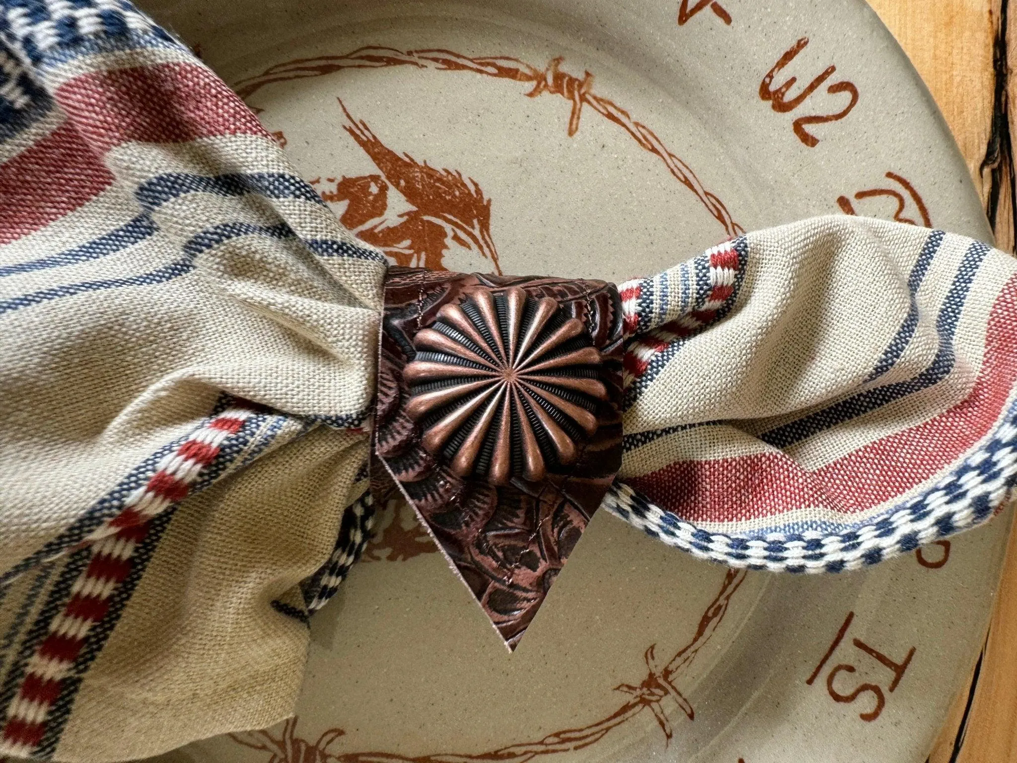 Dallas Copper Concho Napkin Rings