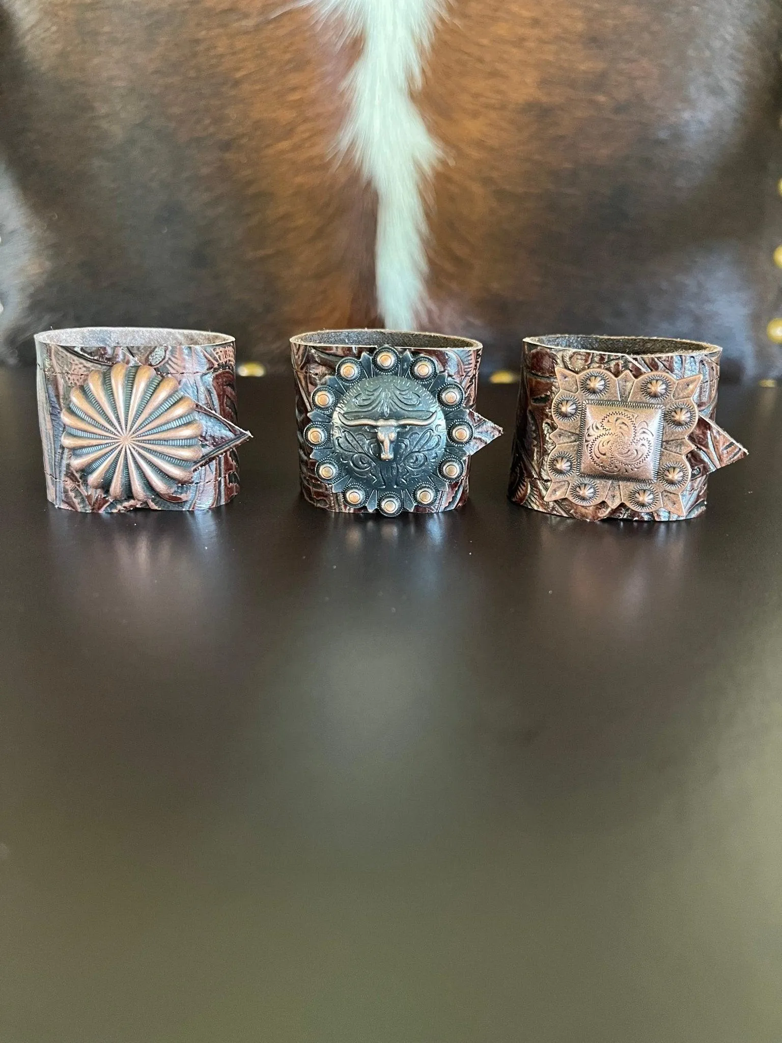 Dallas Copper Concho Napkin Rings