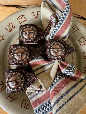 Dallas Copper Concho Napkin Rings toilet seat cover, slow close seat