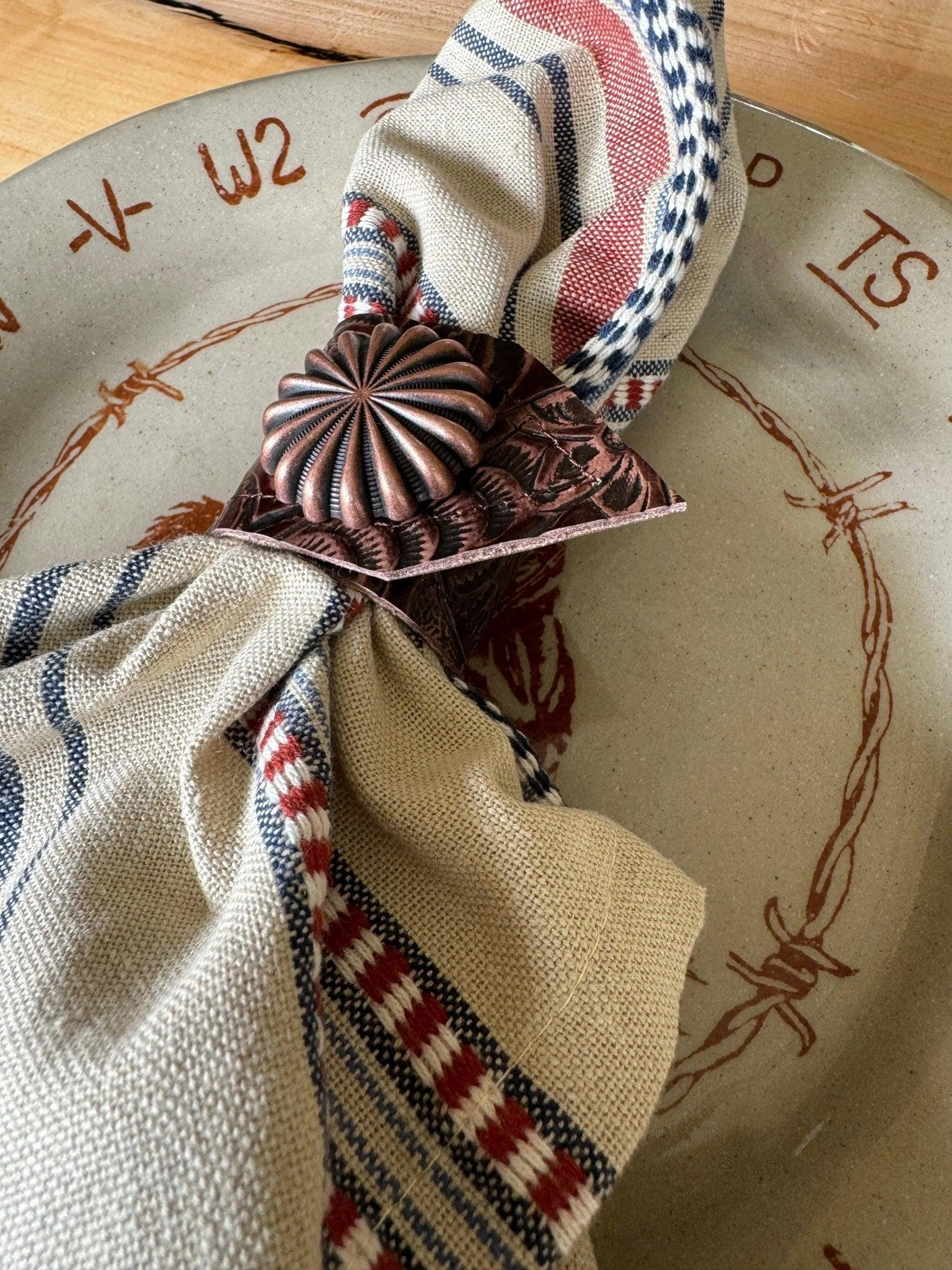 Dallas Copper Concho Napkin Rings