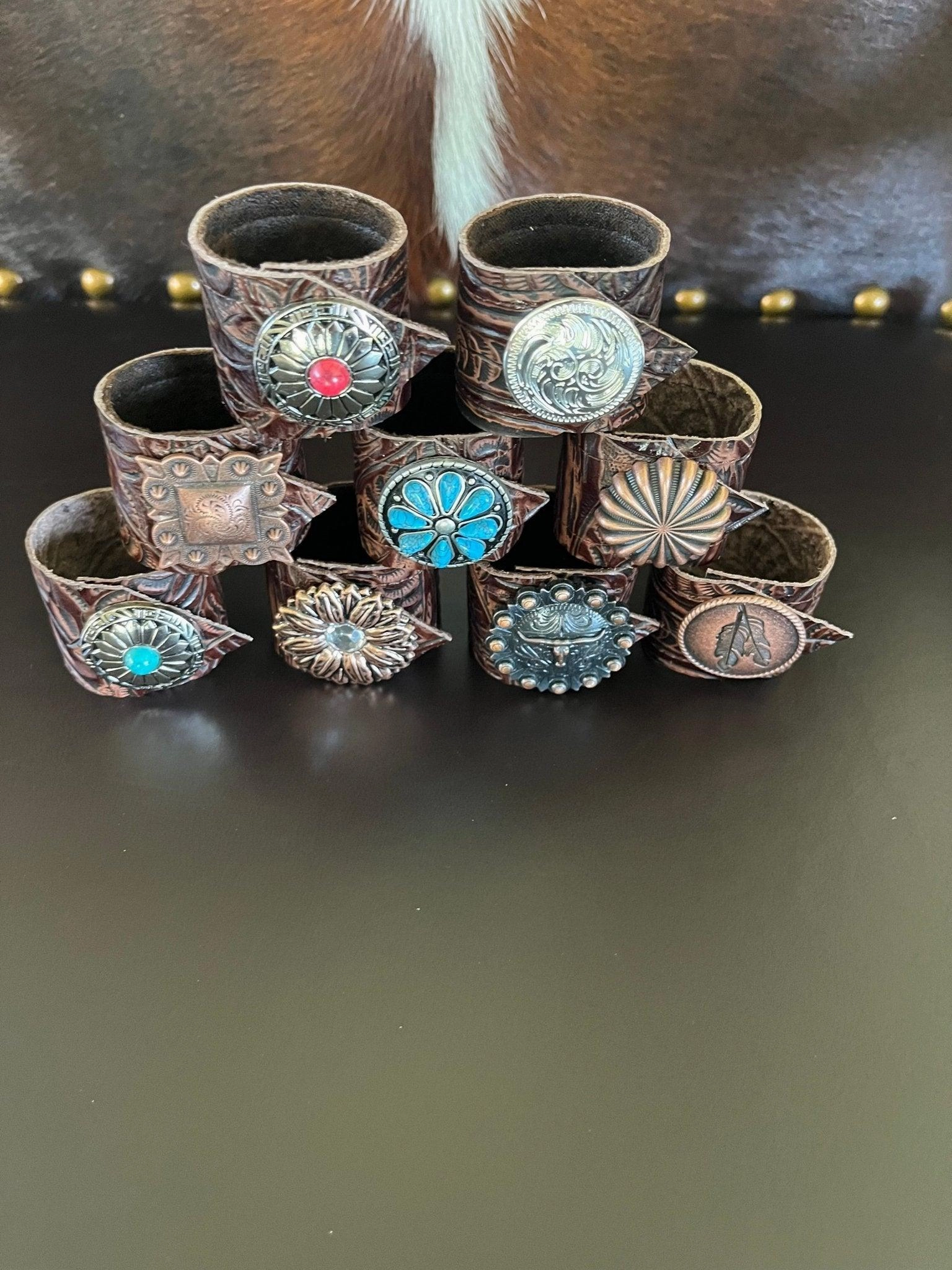 Dallas Copper Concho Napkin Rings
