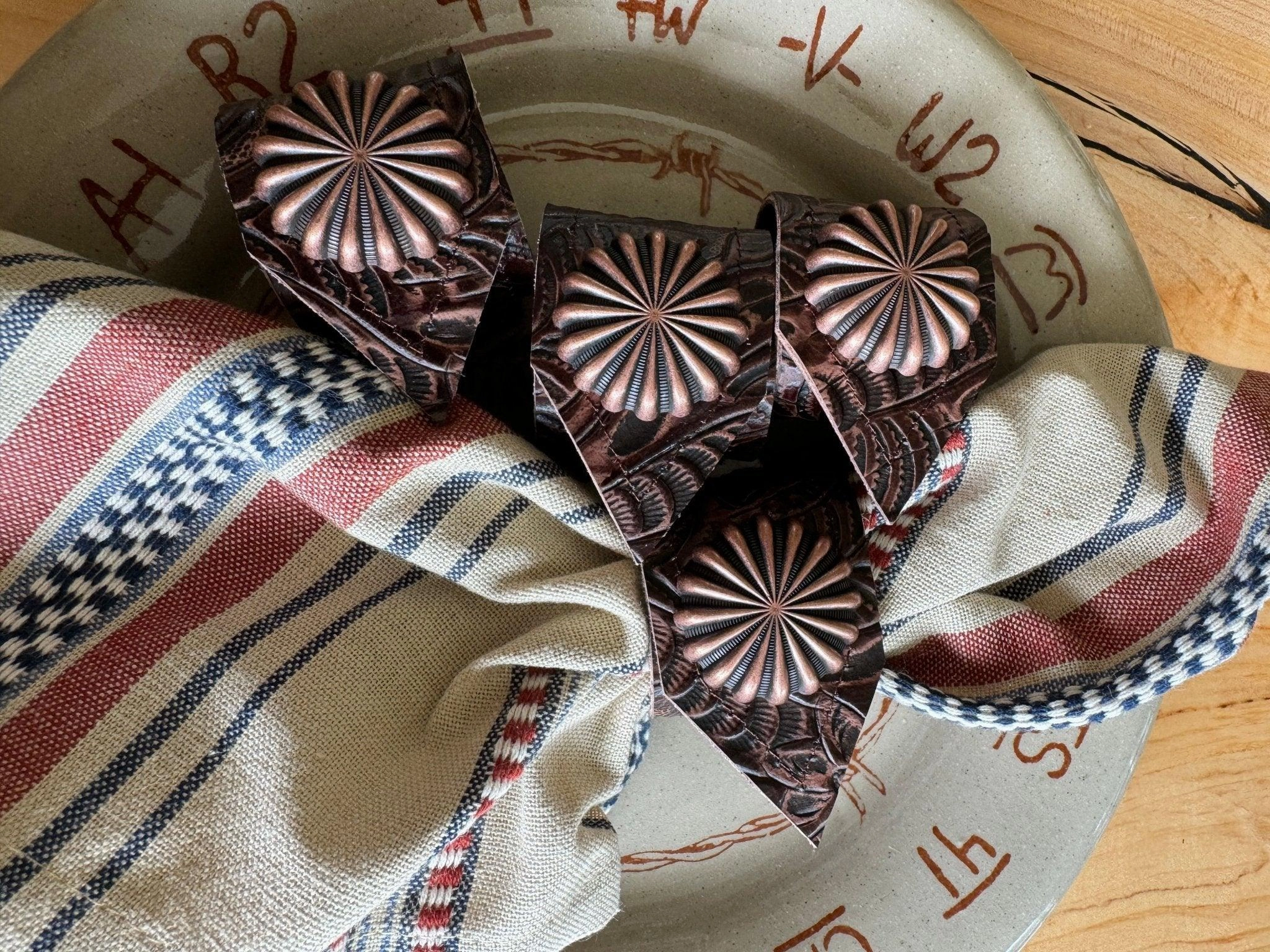Dallas Copper Concho Napkin Rings