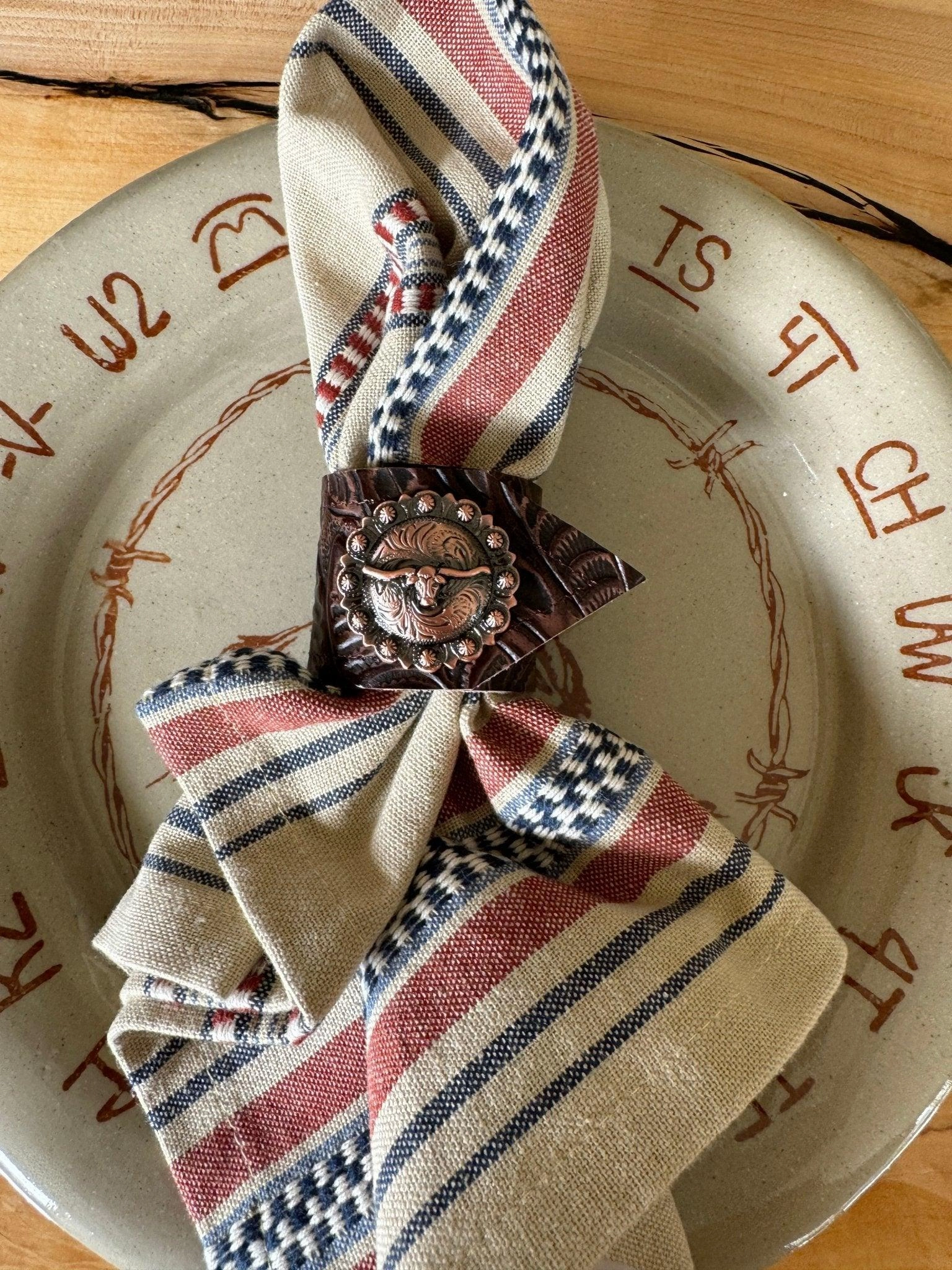 Dallas Copper Concho Napkin Rings