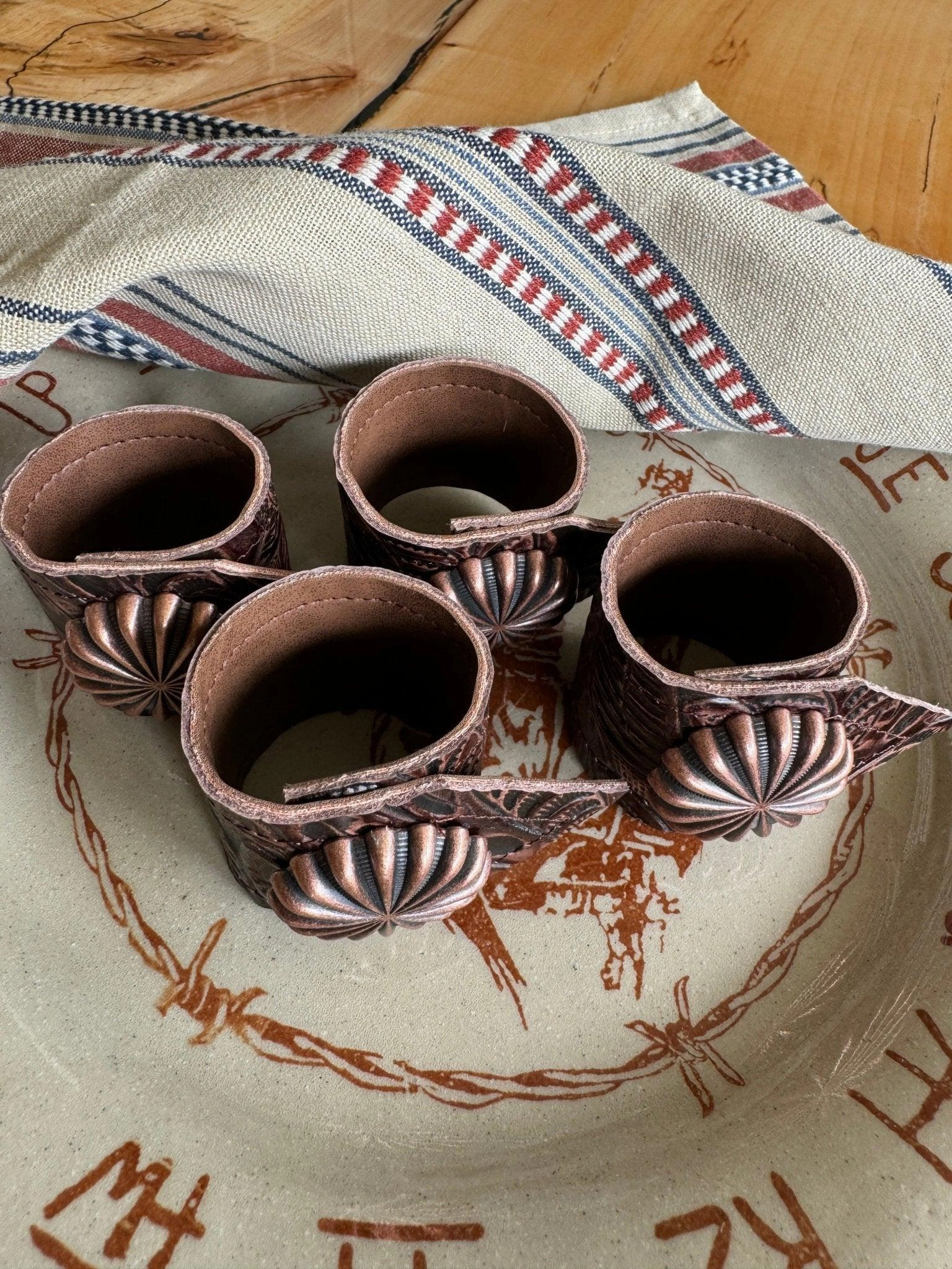 Dallas Copper Concho Napkin Rings