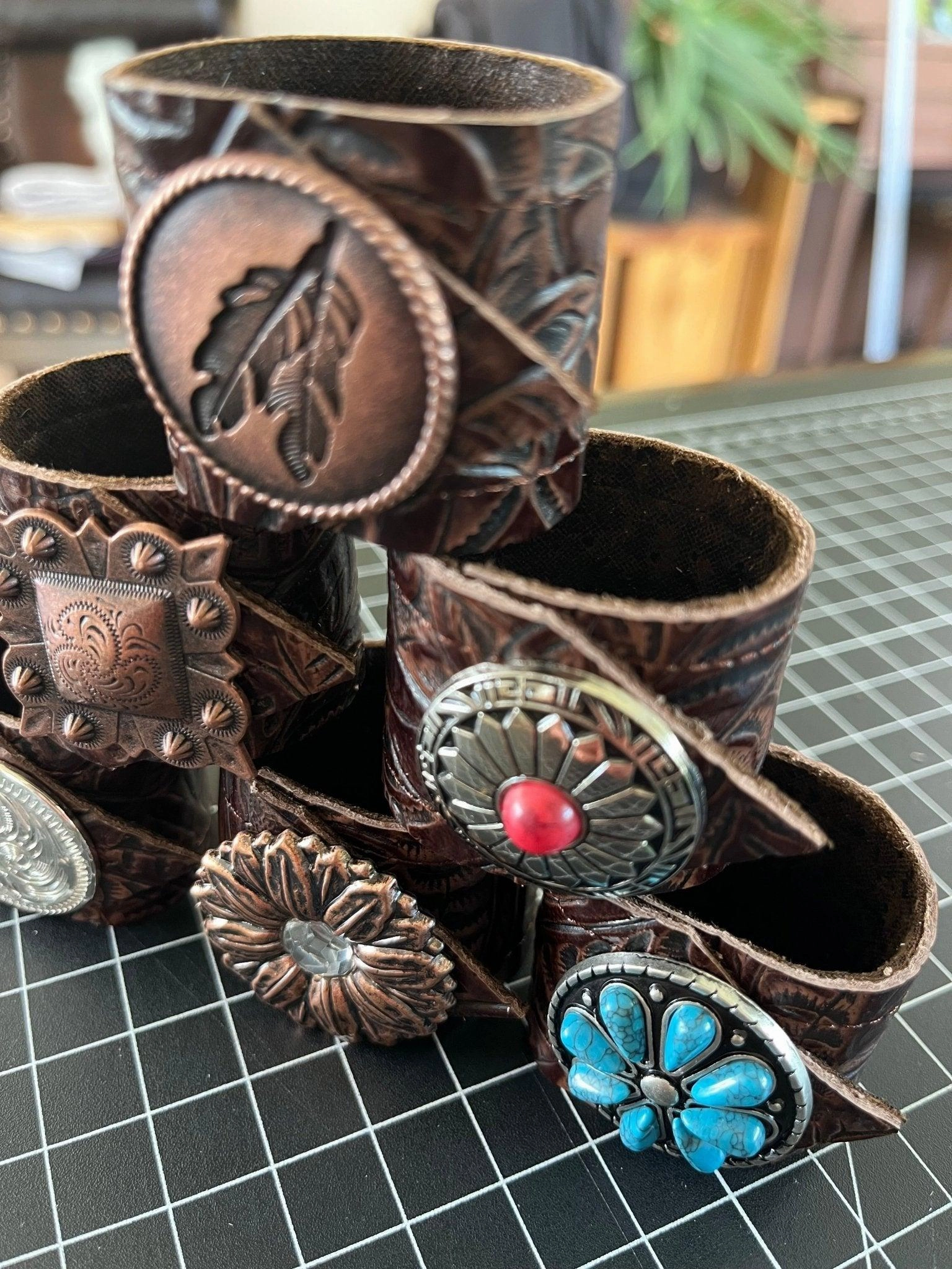 Dallas Copper Concho Napkin Rings